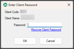 Enter Client password